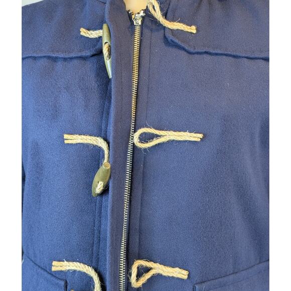 NEW Astor PL Duffle Coat Medium Navy Toggle Hooded Winter Outerwear Cabincore - Picture 10 of 12